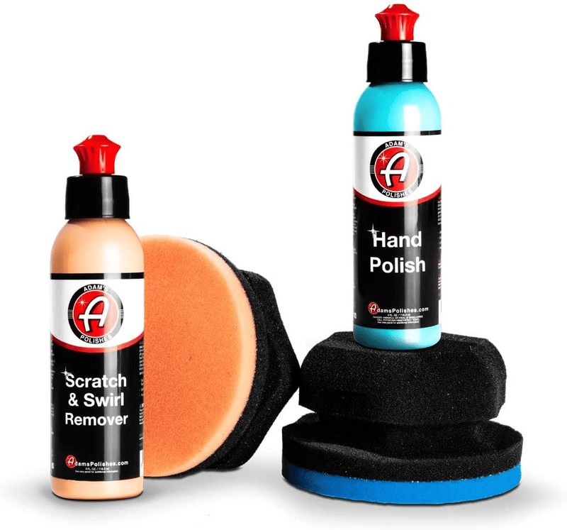 Adam’s Car Scratch & Swirl Remover Hand Correction System | Remove & Restore Paint Transfer, Minor Imperfections, & Oxidation | Paired with Orange Compound Correction Pad Applicator (2 Step Kit)  Adam's Polishes 2 Step Kit  