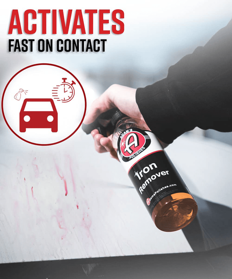 Adam's Iron Remover 16oz - Iron Out Fallout Rust Remover Spray for Car Detailing | Remove Iron Particles in Car Paint, Motorcycle, RV & Boat | Use Before Clay Bar, Car Wax or Car Wash Vehicles & Parts > Vehicle Parts & Accessories > Vehicle Maintenance, Care & Decor > Vehicle Paint Adam's Polishes   