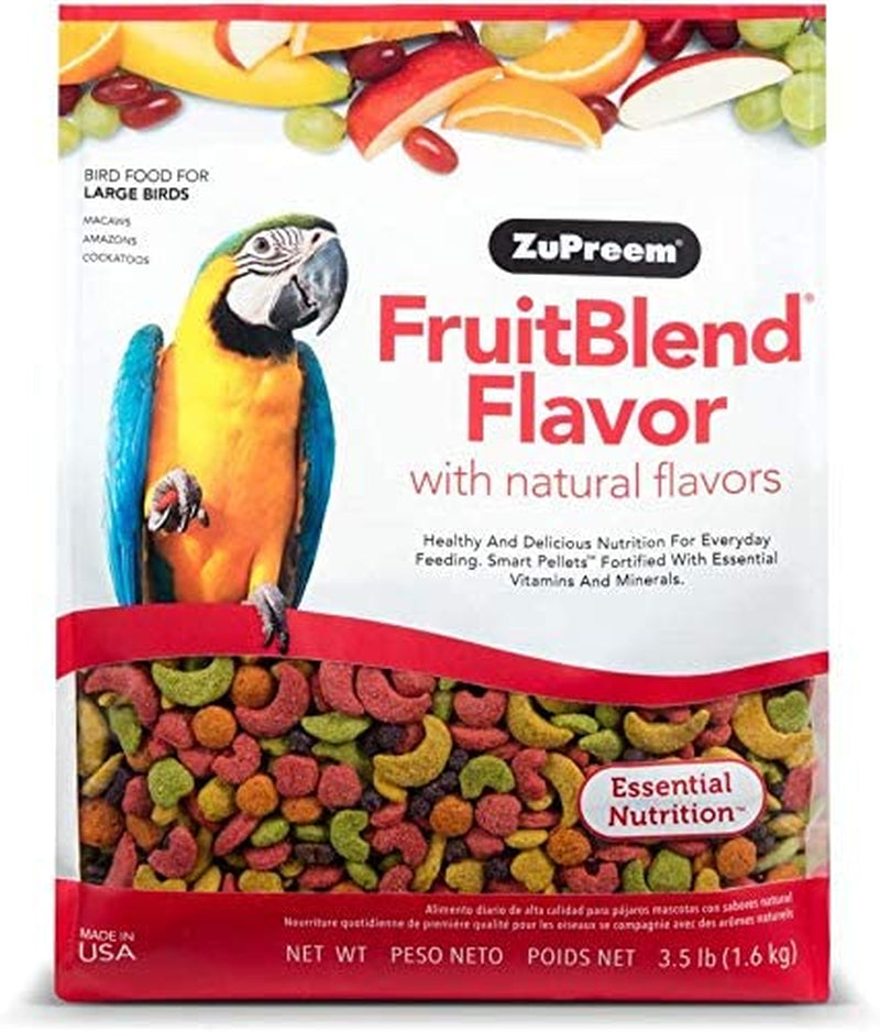 Zupreem Fruitblend Flavor Pellets Bird Food for Large Birds, 35 Lb - Daily Blend Made in USA for Amazons, Macaws, Cockatoos Animals & Pet Supplies > Pet Supplies > Bird Supplies > Bird Food ZuPreem FruitBlend 3.5 Pound (Pack of 1) 