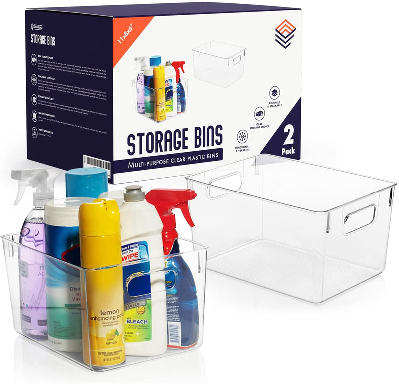 Clearspace Plastic Storage Bins – Perfect Kitchen Organization or Pantry Storage – Fridge Organizer, Pantry Organization and Storage Bins, Cabinet Organizers