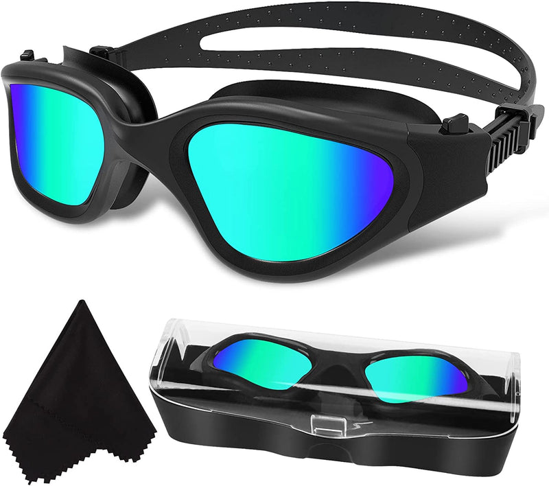 Polarized Swimming Goggles Swim Goggles anti Fog anti UV No Leakage Clear Vision for Men Women Adults Teenagers Sporting Goods > Outdoor Recreation > Boating & Water Sports > Swimming > Swim Goggles & Masks WIN.MAX All Black/Golden Polarized Mirrored Lens  