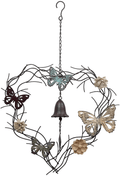 Adeco DN0015 Flower & Butterfly Urban Design Metal Wall Decor for Nature Home Art Decoration & Kitchen Gifts, Multicolor Home & Garden > Decor > Artwork > Sculptures & Statues Adeco Wind Chimes  