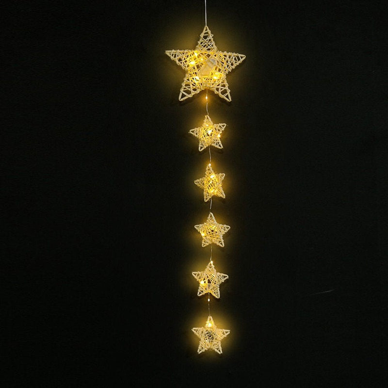 Adeeing Star-Shaped Rattan Weaving Hanging Decoration with String Light for Mother'S Day, Valentine'S Day, Bedroom, Garden