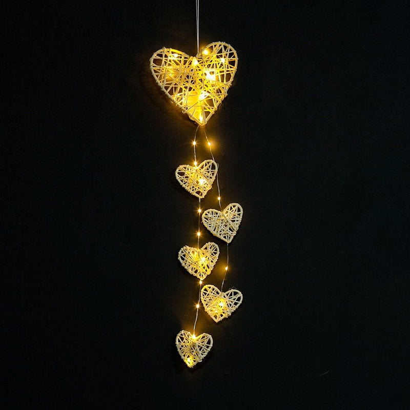 Adeeing Star-Shaped Rattan Weaving Hanging Decoration with String Light for Mother'S Day, Valentine'S Day, Bedroom, Garden