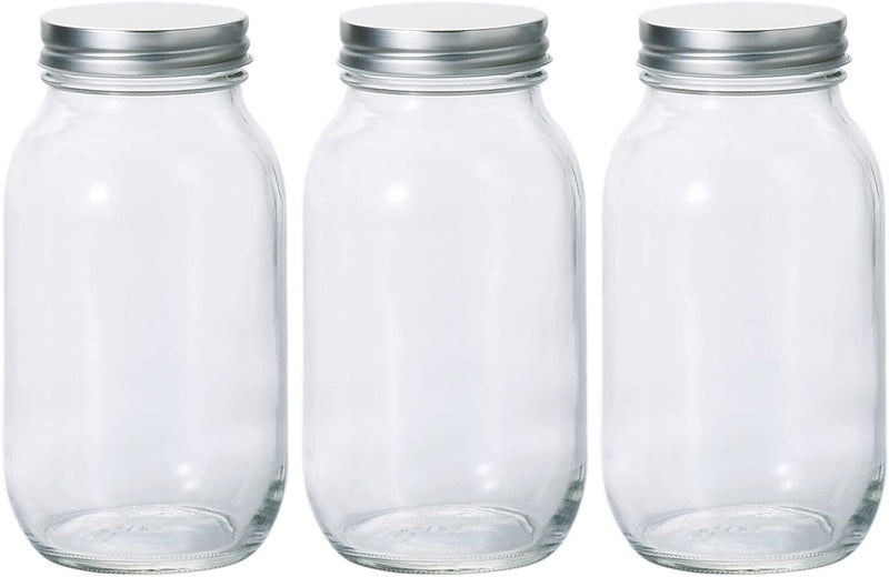 Aderia M-6580 Storage Container, Storage Bottle, Silver Cap, 32.2 Fl Oz (925 Ml), Set of 3, Made in Japan Home & Garden > Decor > Decorative Jars アデリア(ADERIA) 04: 32.4 fl oz (925 ml) Single Item 