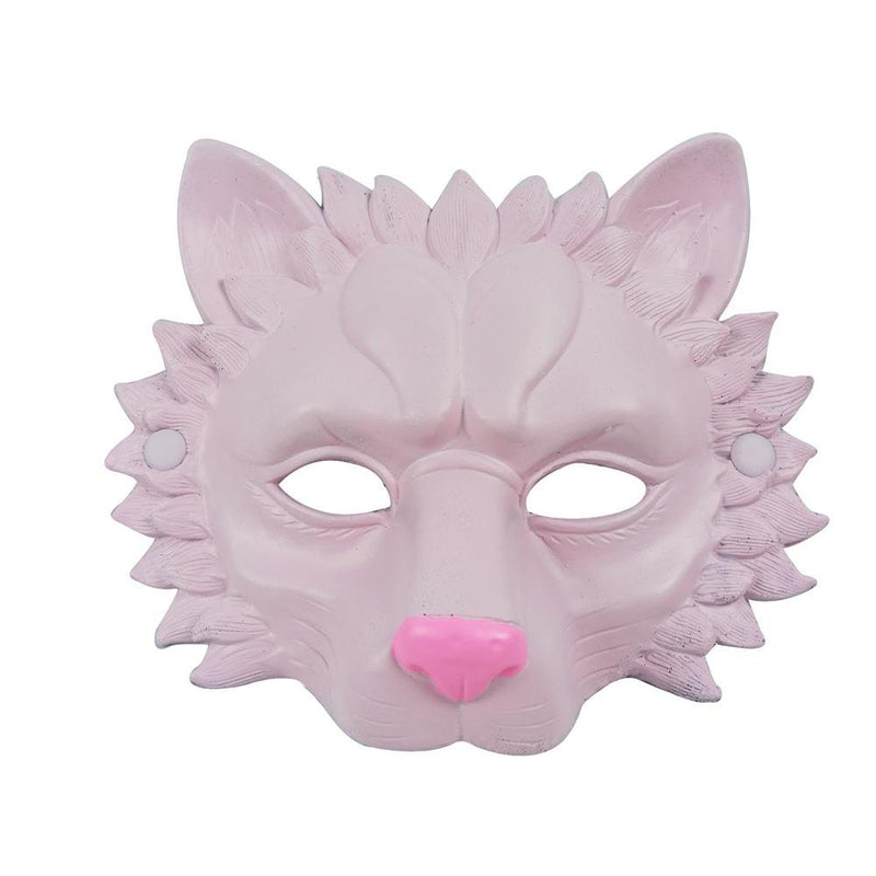 Halloween Party Masquerade Mask Halloween Decoration Props, Adult Child Role-Playing Animal Mask, PU Lion Mask Apparel & Accessories > Costumes & Accessories > Masks EFINNY Pink  