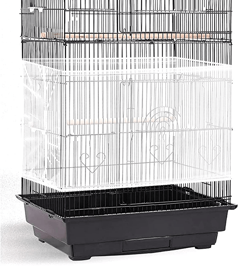 Adjustable Bird Cage Net Cover Birdcage Seed Feather Catcher Soft Skirt Guard Birdcage Nylon Mesh Netting for Parrot Parakeet Macaw Round Square Cages Animals & Pet Supplies > Pet Supplies > Bird Supplies > Bird Cages & Stands Shappy White 78.7 x 15 Inch/ 200 x 37 cm 
