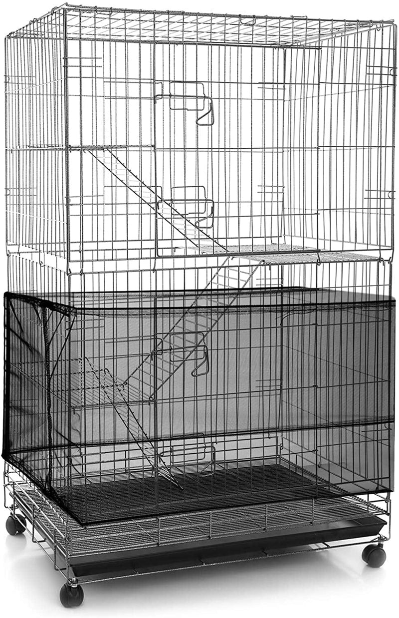 Adjustable Bird Cage Net Cover Birdcage Seed Feather Catcher Soft Skirt Guard Birdcage Nylon Mesh Netting for Parrot Parakeet Macaw round Square Cages (Yellow, 118 X 15 Inch/ 300 X 37 Cm) Animals & Pet Supplies > Pet Supplies > Bird Supplies > Bird Cages & Stands Shappy Black 118 x 15 Inch/ 300 x 37 cm 