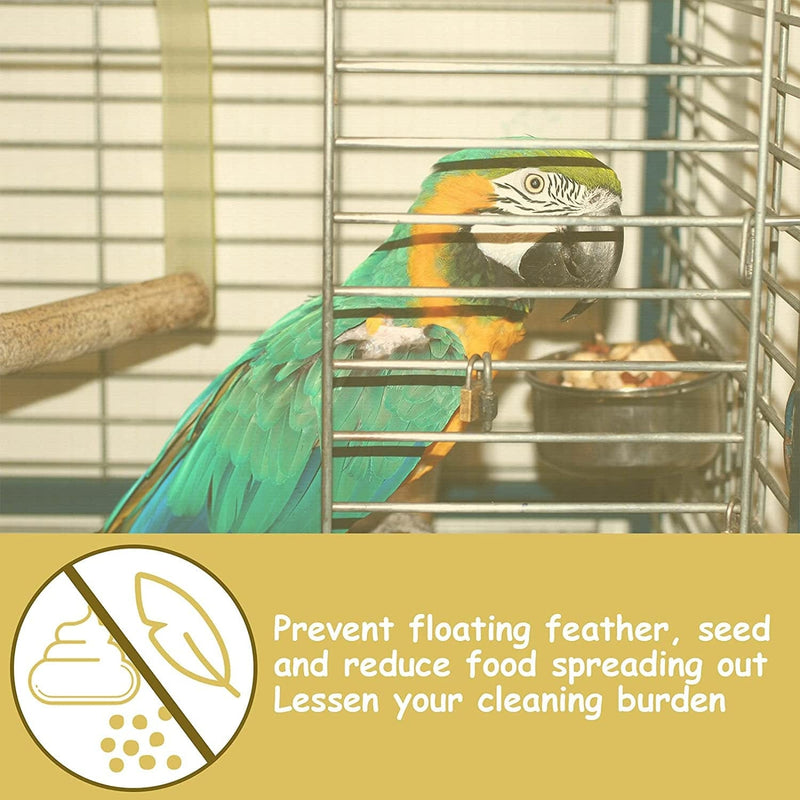 Adjustable Bird Cage Net Cover Birdcage Seed Feather Catcher Soft Skirt Guard Birdcage Nylon Mesh Netting for Parrot Parakeet Macaw round Square Cages (Yellow, 118 X 15 Inch/ 300 X 37 Cm) Animals & Pet Supplies > Pet Supplies > Bird Supplies > Bird Cages & Stands Shappy   