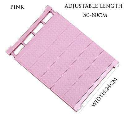 Adjustable Shelf Closet Organizer Storage 15380748-pink-50-80cm pink-50-80cm KOL DEALS
