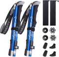 Adreamy Trekking Poles Collapsible for Hiking ,2Pc Pack Lightweight Folding Adjustable Antishock Walking Stick,With 8 Replacement Rubber Tips Sporting Goods > Outdoor Recreation > Camping & Hiking > Hiking Poles Adreamy blue  