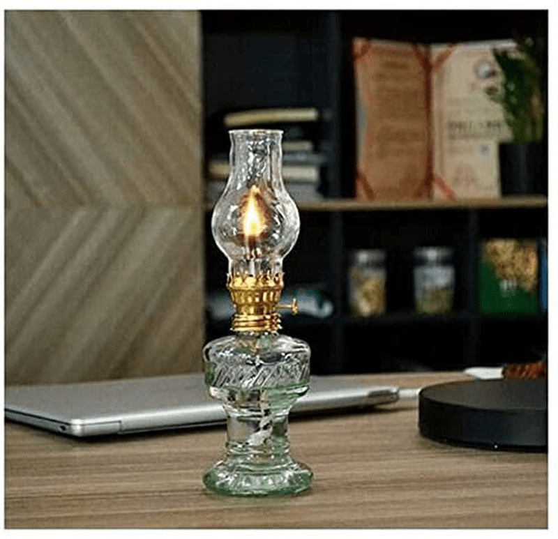 Adsled Oil Lamps for Indoor Use Vintage Glass Kerosene Lamp Home Lighting Emergency Light (2pcs) Home & Garden > Lighting Accessories > Oil Lamp Fuel Adsled   