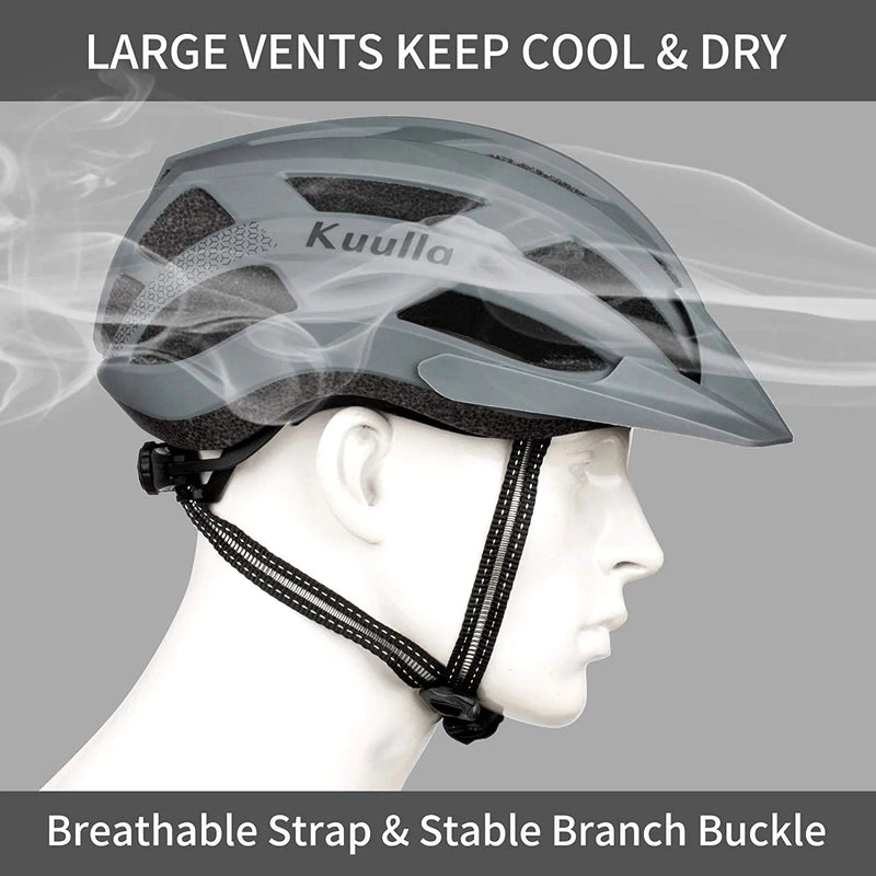 Adult Bike Helmet Adjustable Bicycle Helmet for Men and Women Bike Helmets for Adults Cycling Helmets Adult Helmets with Visor over 14 Years Old Sporting Goods > Outdoor Recreation > Cycling > Cycling Apparel & Accessories > Bicycle Helmets Kuulla   