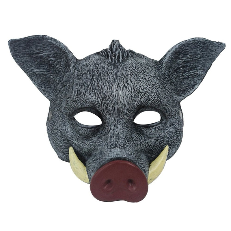Adult Halloween Carnival Masquerade Pu Foam Boar Mask Man Brown Boar Mask Halloween Mask Prop Party Carnival Mask Apparel & Accessories > Costumes & Accessories > Masks EFINNY Gray  