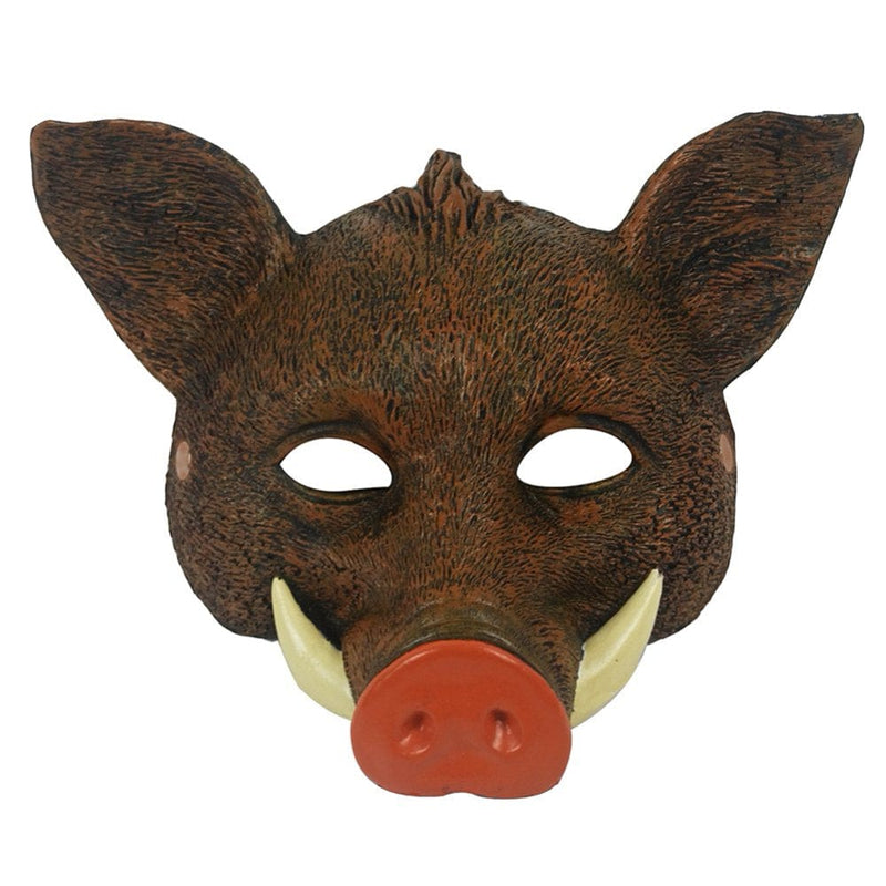 Adult Halloween Carnival Masquerade Pu Foam Boar Mask Man Brown Boar Mask Halloween Mask Prop Party Carnival Mask Apparel & Accessories > Costumes & Accessories > Masks EFINNY Brown  