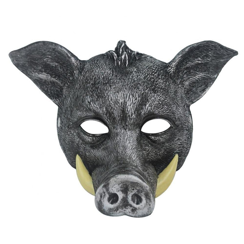 Adult Halloween Carnival Masquerade Pu Foam Boar Mask Man Brown Boar Mask Halloween Mask Prop Party Carnival Mask Apparel & Accessories > Costumes & Accessories > Masks EFINNY Black  