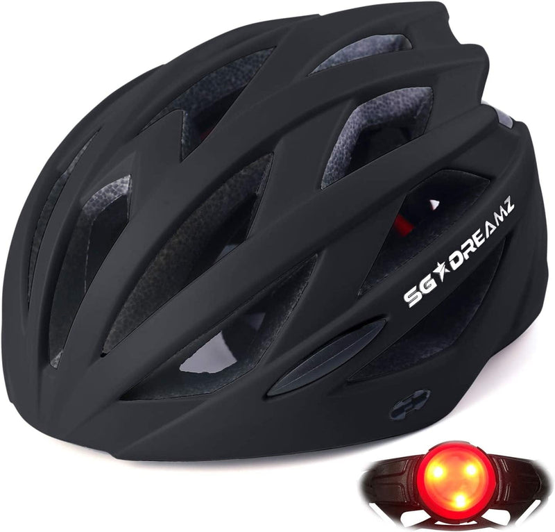 Adult Helmet with LED Light and Detachable Visor - Bicycle Cycling Mountain Bike Helmet for Men and Women - Adjustable Dial for Head Size 21.6" to 24" (M to L) Sporting Goods > Outdoor Recreation > Cycling > Cycling Apparel & Accessories > Bicycle Helmets SG Dreamz   