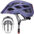 Adult-Men-Women Bike Helmet with Light - Mountain Road Bicycle Helmet with Replacement Pads & Detachable Visor Sporting Goods > Outdoor Recreation > Cycling > Cycling Apparel & Accessories > Bicycle Helmets GROTTICO Matte Purple L(23-24 in/59-61cm) 