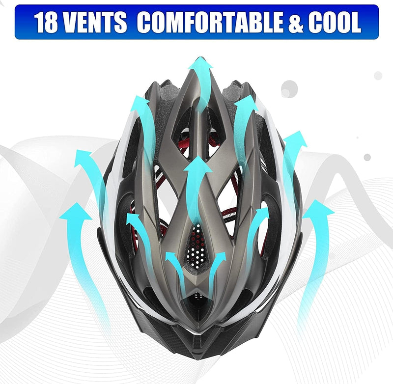 Adult Men Women Road Cycling Helmet Moutain Bike Helmet Lightweight with 2 Detachable Visors Sporting Goods > Outdoor Recreation > Cycling > Cycling Apparel & Accessories > Bicycle Helmets X AUTOHAUX   