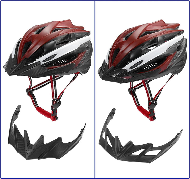 Adult Men Women Road Cycling Helmet Moutain Bike Helmet Lightweight with 2 Detachable Visors Sporting Goods > Outdoor Recreation > Cycling > Cycling Apparel & Accessories > Bicycle Helmets X AUTOHAUX   