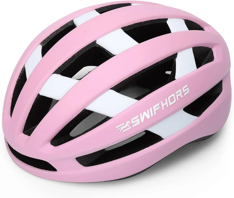 Adult Mountain Road Bike Helmet Bicycle for Men Women Adult 54-58 CM Sporting Goods > Outdoor Recreation > Cycling > Cycling Apparel & Accessories > Bicycle Helmets SWIFHORS White&Pink Large 