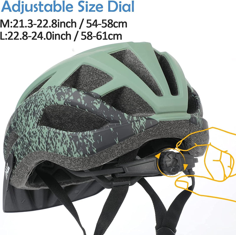 Adult Road Bike Helmet, Men Women Adjustable Mountain Bicycle Helmet with Detachable Visor, 2 Sizes for Youth, Adult Sporting Goods > Outdoor Recreation > Cycling > Cycling Apparel & Accessories > Bicycle Helmets Anharluka   