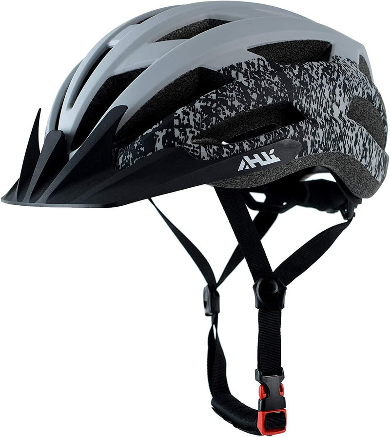 Adult Road Bike Helmet, Men Women Adjustable Mountain Bicycle Helmet with Detachable Visor, 2 Sizes for Youth, Adult Sporting Goods > Outdoor Recreation > Cycling > Cycling Apparel & Accessories > Bicycle Helmets Anharluka Matte Gray L: 58-61cm / 22.8-24.0 inch 