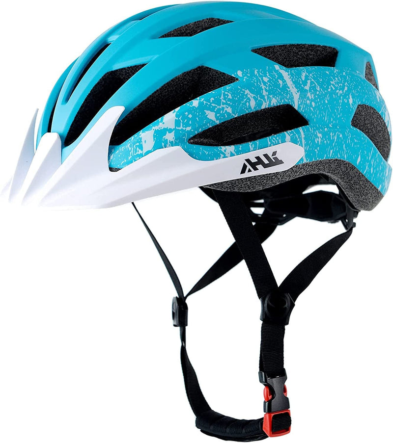 Adult Road Bike Helmet, Men Women Adjustable Mountain Bicycle Helmet with Detachable Visor, 2 Sizes for Youth, Adult Sporting Goods > Outdoor Recreation > Cycling > Cycling Apparel & Accessories > Bicycle Helmets Anharluka Matte Blue L: 58-61cm / 22.8-24.0 inch 