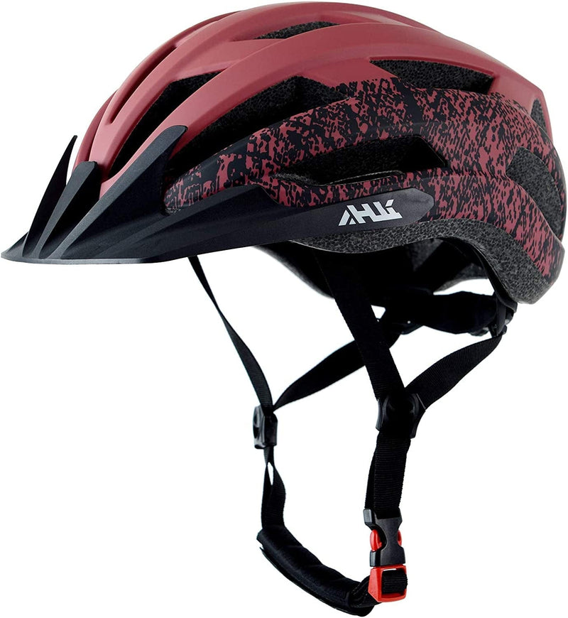 Adult Road Bike Helmet, Men Women Adjustable Mountain Bicycle Helmet with Detachable Visor, 2 Sizes for Youth, Adult Sporting Goods > Outdoor Recreation > Cycling > Cycling Apparel & Accessories > Bicycle Helmets Anharluka Matte Red & Black L: 58-61cm / 22.8-24.0 inch 