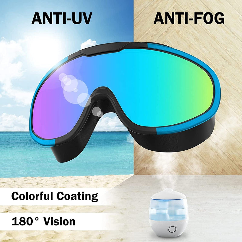 Adult Swim Goggles,Adrople Wide Vision Swim Goggles for Women Girls Youth Adult Age 12+ Anti-Fog No Leaking, Sporting Goods > Outdoor Recreation > Boating & Water Sports > Swimming > Swim Goggles & Masks Adrople   