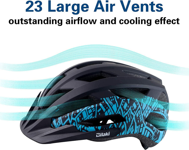 Adult Youth Bike Helmet, Road Mountain Bicycle Helmet for Women Men Teenager Kids Boy Girl, Lightweight and Adjustable with Detachable Visors Sporting Goods > Outdoor Recreation > Cycling > Cycling Apparel & Accessories > Bicycle Helmets Bilaki   
