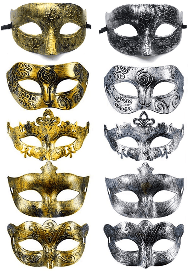 Adults Vintage Antique Look Venetian Party Mask (Pack of 10)