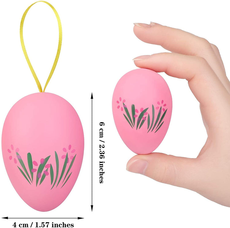 ADXCO 14 Pieces Colorful Easter Eggs Easter Hanging Ornaments Easter Hanging Decorative Easter Eggs Painted for DIY Crafts Home Decorations, Random Styles Home & Garden > Decor > Seasonal & Holiday Decorations ADXCO   