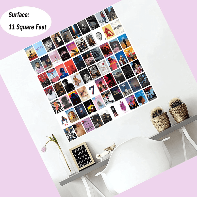 Adzt's 70PCS Album Cover Aesthetic Pictures Wall Collage Kit, Album Style Photo Collection Collage VSCO Bedroom Dorm Decor for Girl and Boy Teens, Trendy Wall Prints Kit, Small Poster for Room Bedroom Aesthetic