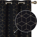 Deconovo Blackout Curtains Gold Diamond Foil Print Black, 52W X 84L Inch, Thermal Insulated Room Darkening Sun Blocking Grommet Curtain Panels for Living Room Set of 2 Home & Garden > Decor > Window Treatments > Curtains & Drapes Deconovo Black 52W x 84L Inch 