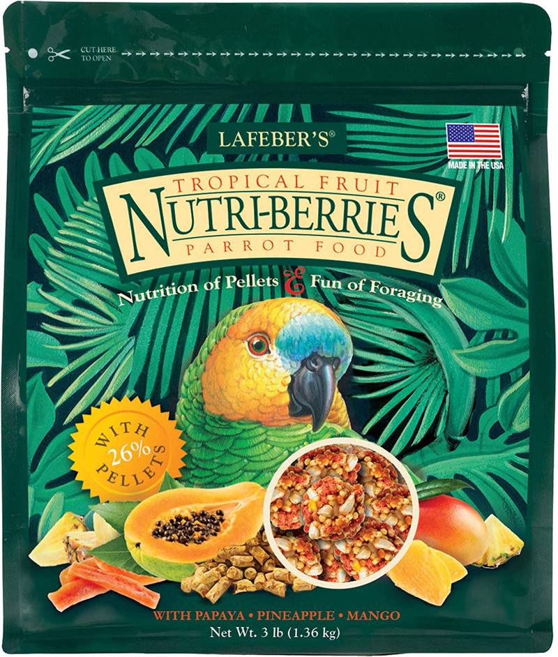 Lafeber Tropical Fruit Nutri-Berries Pet Bird Food, Made with Non-Gmo and Human-Grade Ingredients, for Parrots, 3 Lb Animals & Pet Supplies > Pet Supplies > Bird Supplies > Bird Food LAFEBER'S Tropical Fruit 3 Pound (Pack of 1) 