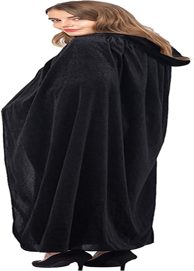 Spooktacular Creations Long Hooded Cloak Velvet Cloak Halloween Women Witch Cape Costume Accessory  Spooktacular Creations   