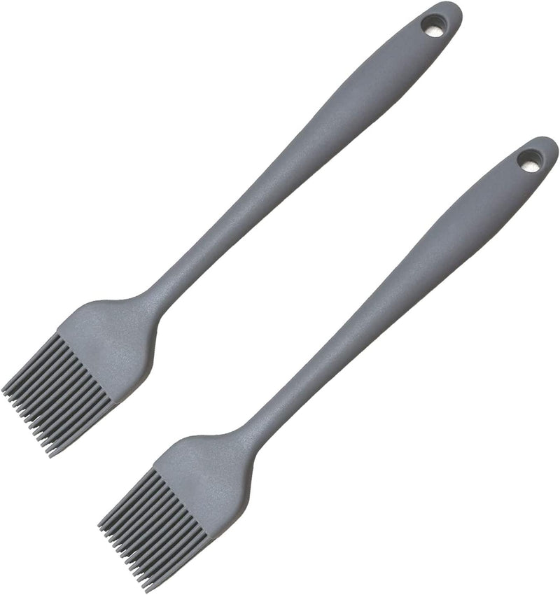 Silicone Basting Brush, Silicone Pastry Brush for Cooking, Basting Brushes Kitchen Set of 2 for Turkey Baster Food Brush Baking Cooking Brush, Oil Brush,Food Grade Barbecue Tool, Easy to Clean(Black) Home & Garden > Kitchen & Dining > Kitchen Tools & Utensils Kalopro Gray  