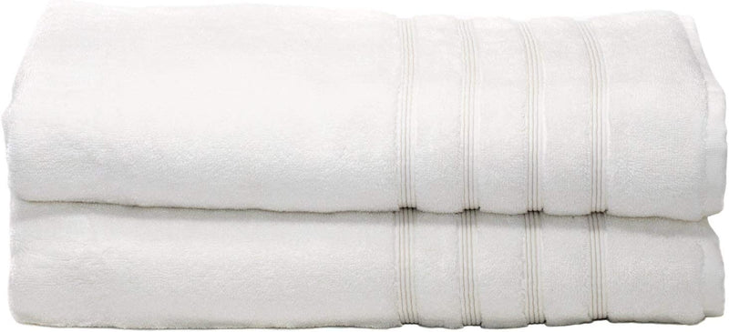 MOSOBAM 700 GSM Hotel Luxury Bamboo-Cotton, Bath Towel Sheets 35X70, Light Grey, Set of 2, Oversized Turkish Towels, Gray Home & Garden > Linens & Bedding > Towels Mosobam White Bath Sheets, Set of 2 