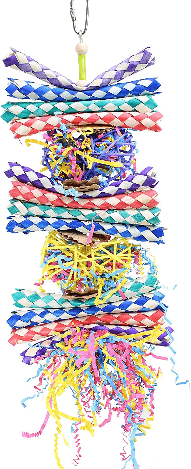 Bonka Bird Toys 1730 Foraging Heart Forage Shredding Natural Parrot Quaker Parrotlet Cockatoo Finch Animals & Pet Supplies > Pet Supplies > Bird Supplies > Bird Toys Bonka Bird Toys Rainbow Double Heart 