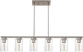 TODOLUZ 6-Lights Farmhouse Chandelier Island Lighting with Seeded Glass Shade, Modern Hanging Ceiling Light Fixtures for Kitchen Bar in Brushed Nickel Home & Garden > Lighting > Lighting Fixtures > Chandeliers TODOLUZ Brushed Nickel 6-Lights 