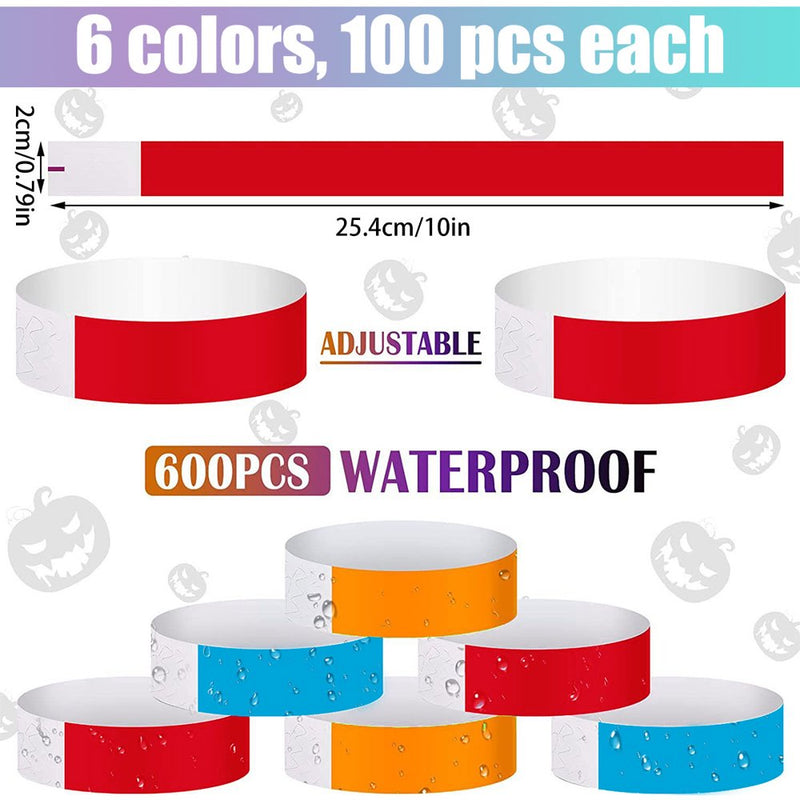 Toorise 600 Pack Wristbands for Events Paper Wristbands Neon Colourful Hand Bands Reusable Party Supplies for Music Festivals Concerts Events Bars Arts & Entertainment > Party & Celebration > Party Supplies Toorise   