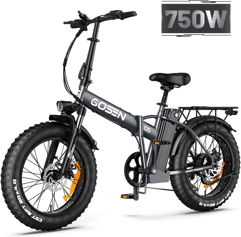 GESHENG S5/G5 750W Electric Bike, 31MPH【LG Battery】 48V 15AH Foldable Ebike, 20" X4.0" Step-Thru/Over Fat Tire Electric Bicycle for Adults Commute Sporting Goods > Outdoor Recreation > Cycling > Bicycles GESHENG GUNGRAY-G5  