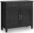 SIMPLIHOME Connaught SOLID WOOD 40 Inch Wide Transitional Entryway Storage Cabinet in Dark Chestnut Brown, with 2 Drawers, 2 Doors, Adjustable Shelves Home & Garden > Household Supplies > Storage & Organization SIMPLIHOME Black  
