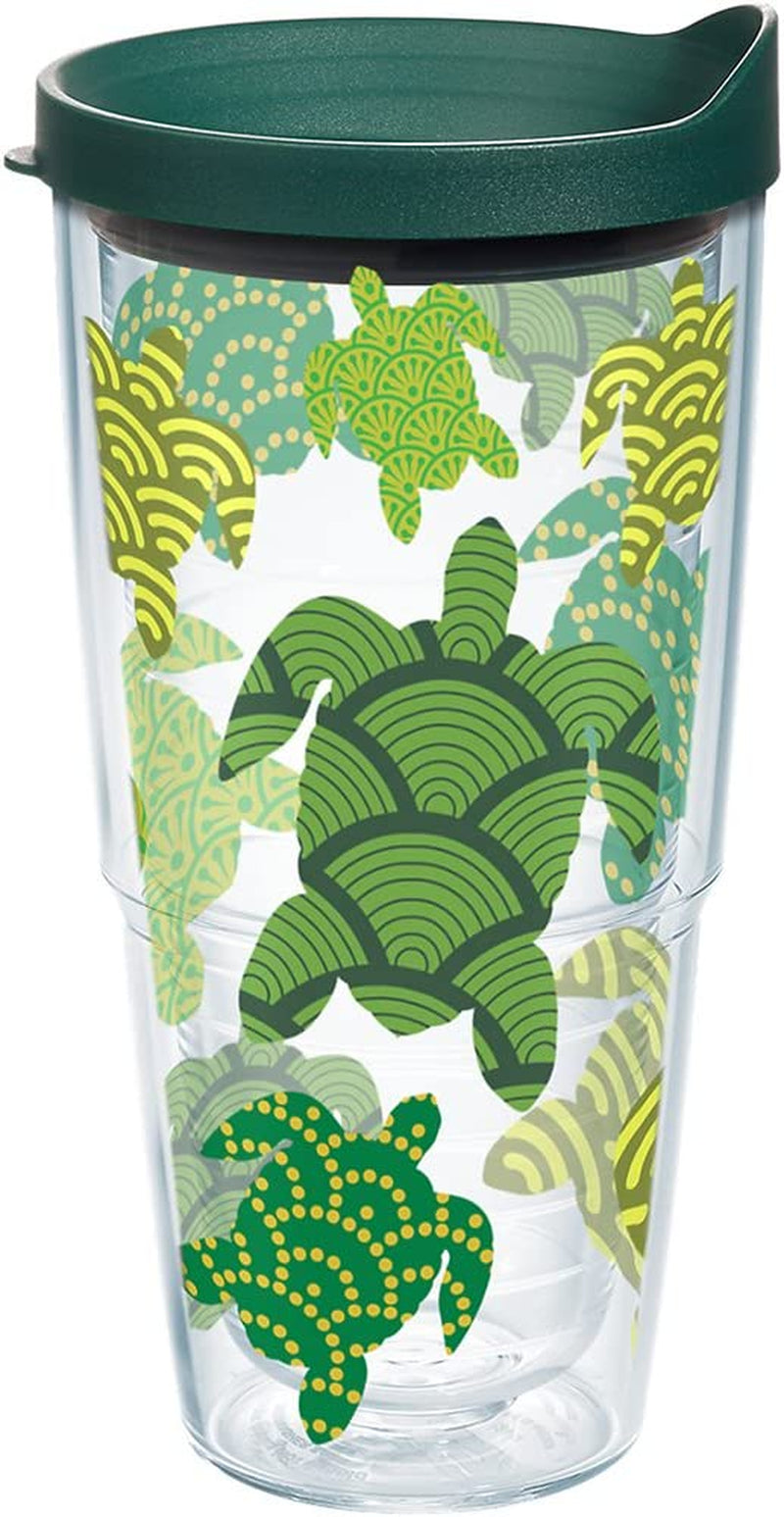 Tervis Turtle Pattern Made in USA Double Walled Insulated Tumbler, 16 Oz, Clear