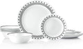 Corelle Vitrelle 18-Piece Service for 6 Dinnerware Set, Triple Layer Glass and Chip Resistant, Lightweight round Plates and Bowls Set, Winter Frost White