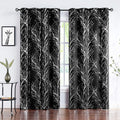 FMFUNCTEX Branch Grey Blackout Curtain Panels for Bedroom 84" Foil Gold Tree Branch Window Curtains Metallic Print Energy Efficient Thermal Curtain Drapes for Guest Living Room Grommet Top 2 Panels Home & Garden > Decor > Window Treatments > Curtains & Drapes FMFUNCTEX Foil Silver on Black 50" x 84"L 