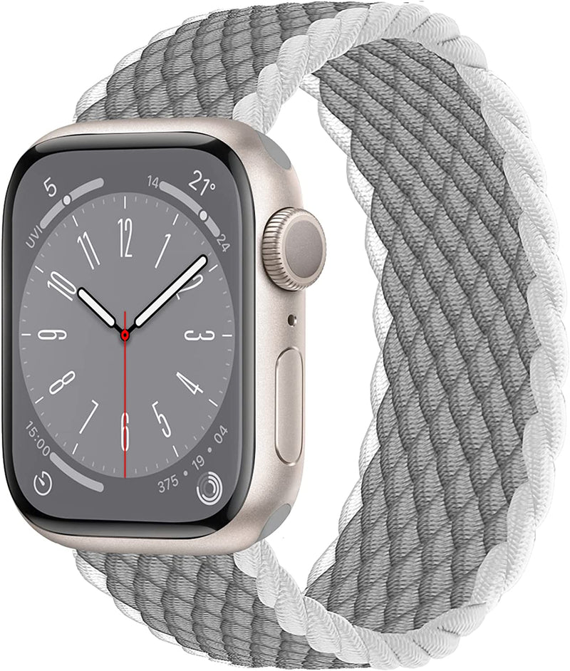 OULUOQI Braided Solo Loop Compatible with Apple Watch Band 38Mm 40Mm 41Mm 42Mm 44Mm 45Mm 49Mm Women Men,Lace Nylon Stretchy Elastic Sport Strap for Iwatch Ultra Series 8 SE 7 6 5 4 3 2 1. Sporting Goods > Outdoor Recreation > Winter Sports & Activities OULUOQI C-Pearl White 38mm/40mm/41mm L 