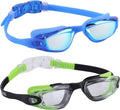 Aegend Kids Swim Goggles, Pack of 2 Swimming Goggles for Children Boys & Girls Age 3-9 Sporting Goods > Outdoor Recreation > Boating & Water Sports > Swimming > Swim Goggles & Masks Aegend Blue & Clear Green  