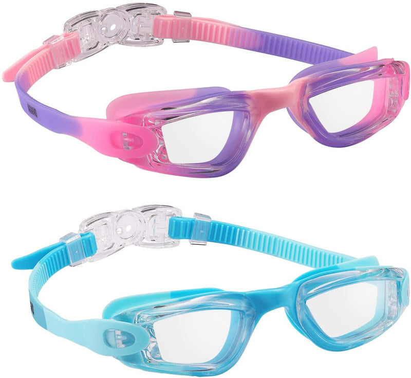 Aegend Kids Swim Goggles, Pack of 2 Swimming Goggles for Children Boys & Girls Age 3-9